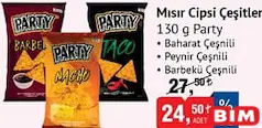PARTY MISIR CİPSİ ÇEŞİTLERİ 130 G fiyat ve kampanya bilgisi